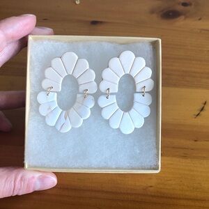 Clay statement neutral boho earrings